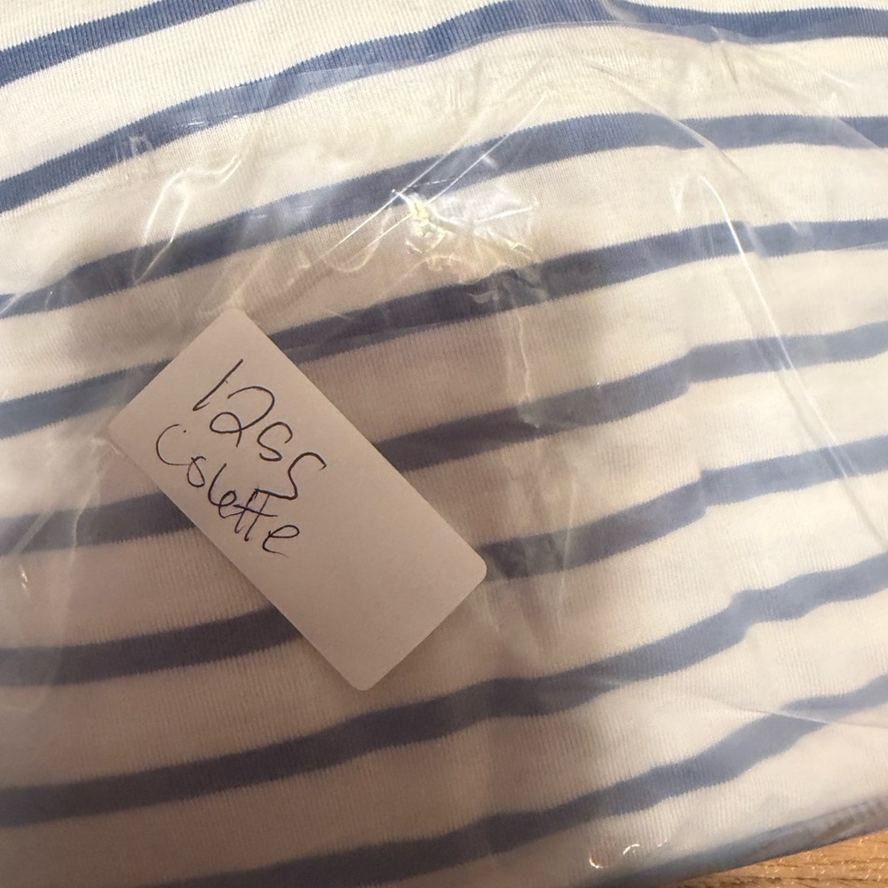 Colette Blue and White Striped Cold Shoulder Top from Stitch Fix Size Large - Picture 9 of 9